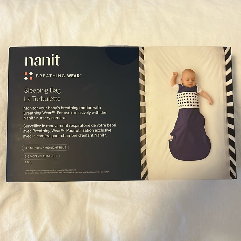 NWT Nanit Breathing Wear Sleeping Bag, navy, 3-6 months, new in box